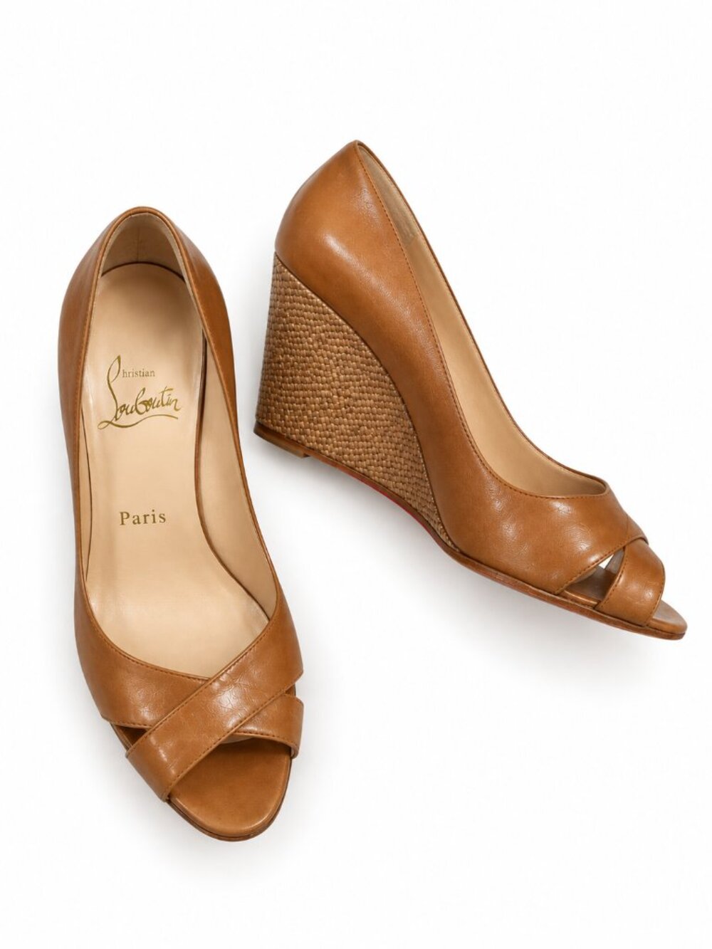 Christian Louboutin peep toe wedge - size 37